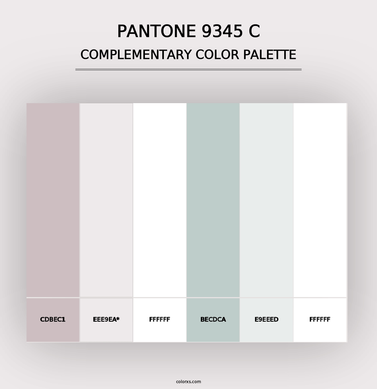 PANTONE 9345 C - Complementary Color Palette