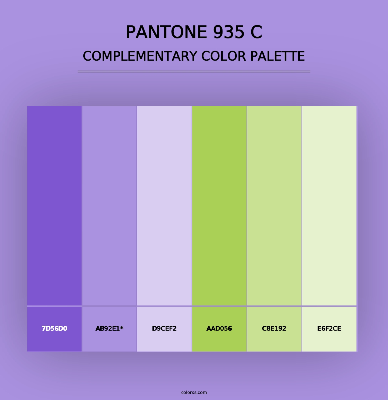 PANTONE 935 C - Complementary Color Palette