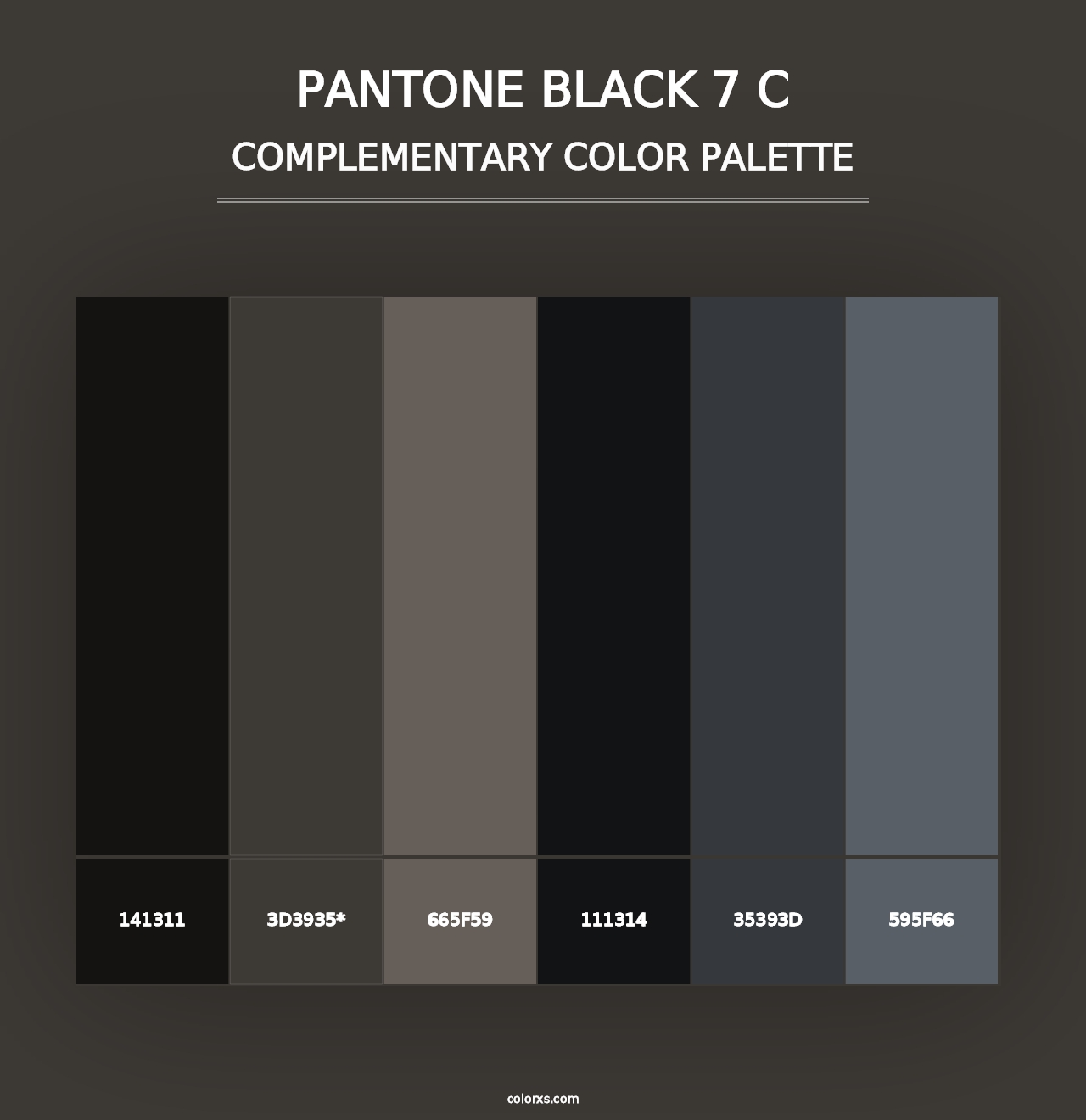 PANTONE Black 7 C - Complementary Color Palette