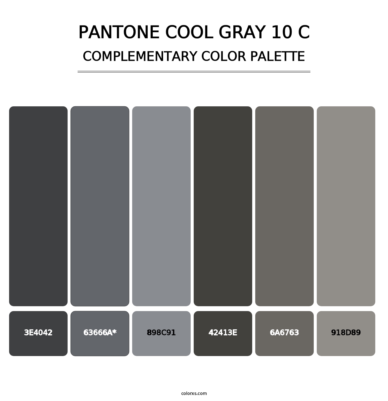 PANTONE Cool Gray 10 C - Complementary Color Palette