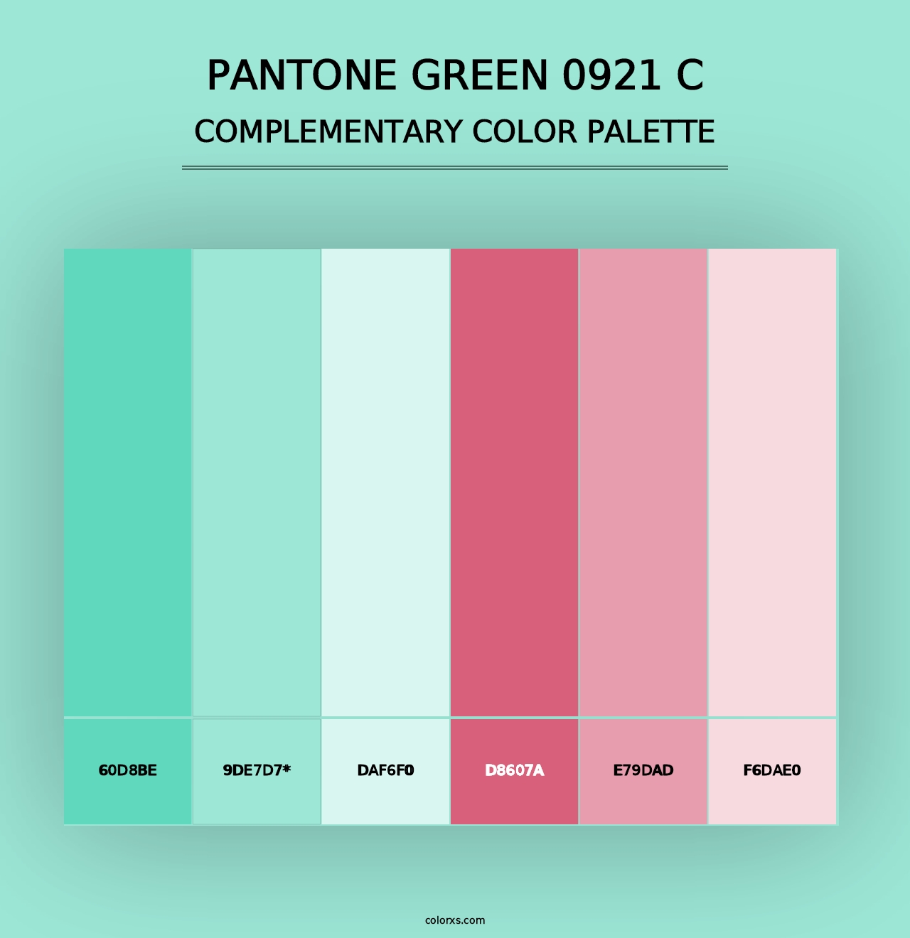 PANTONE Green 0921 C - Complementary Color Palette