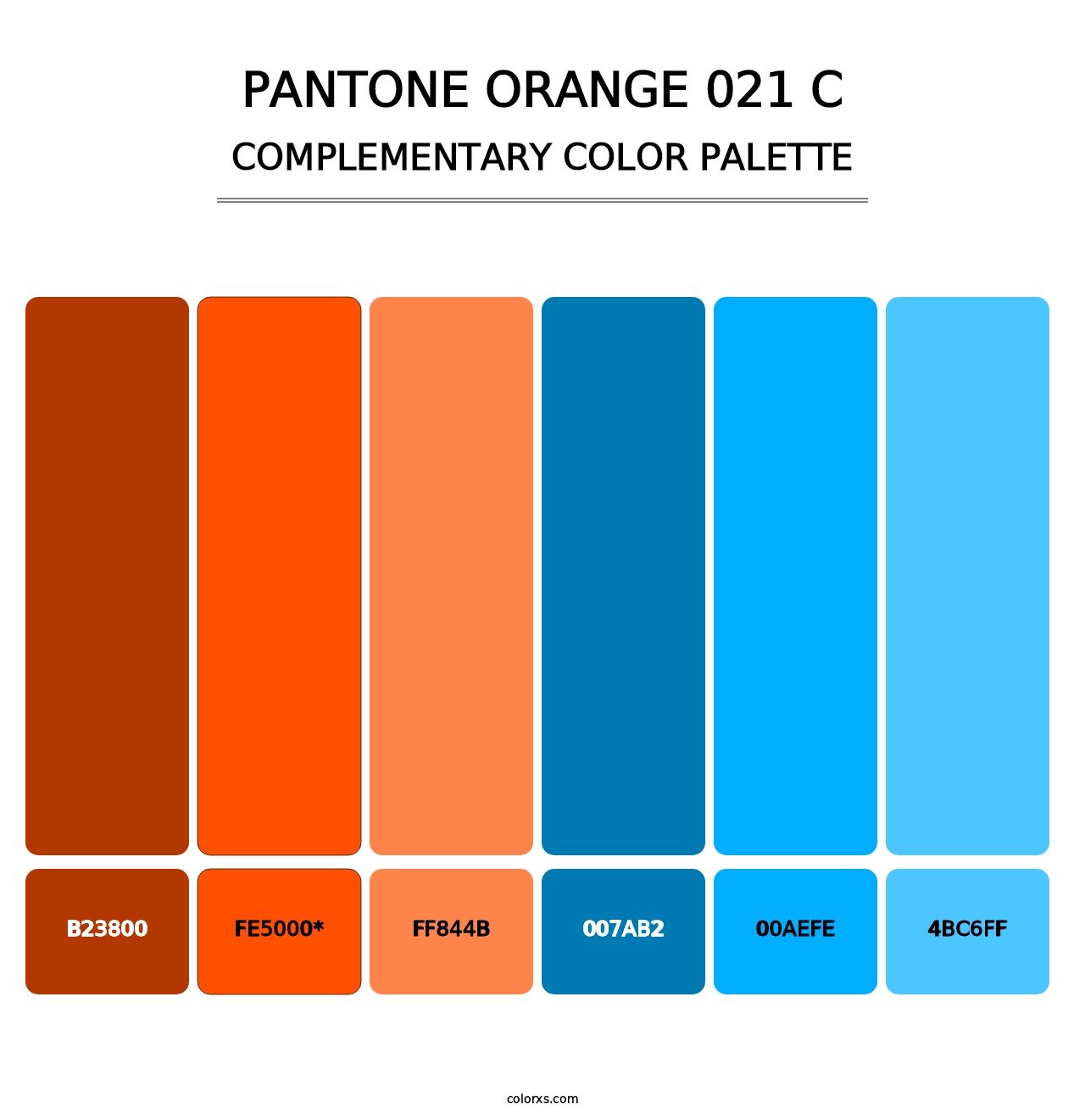 PANTONE Orange 021 C - Complementary Color Palette