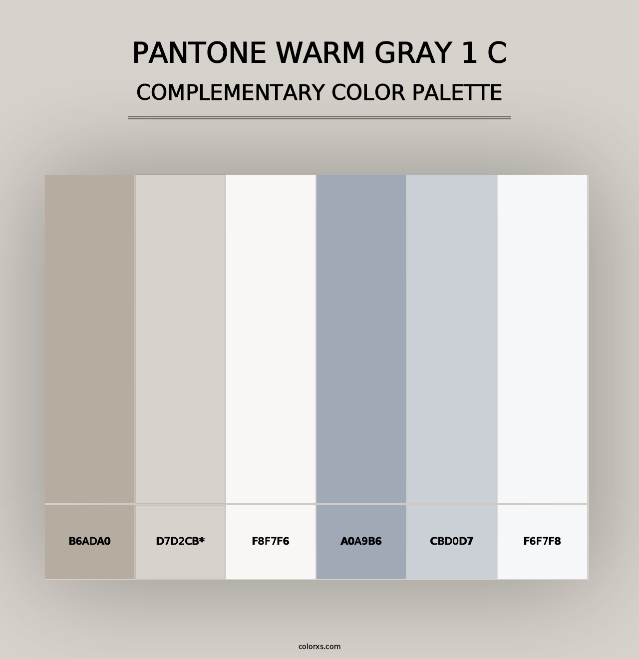 PANTONE Warm Gray 1 C - Complementary Color Palette