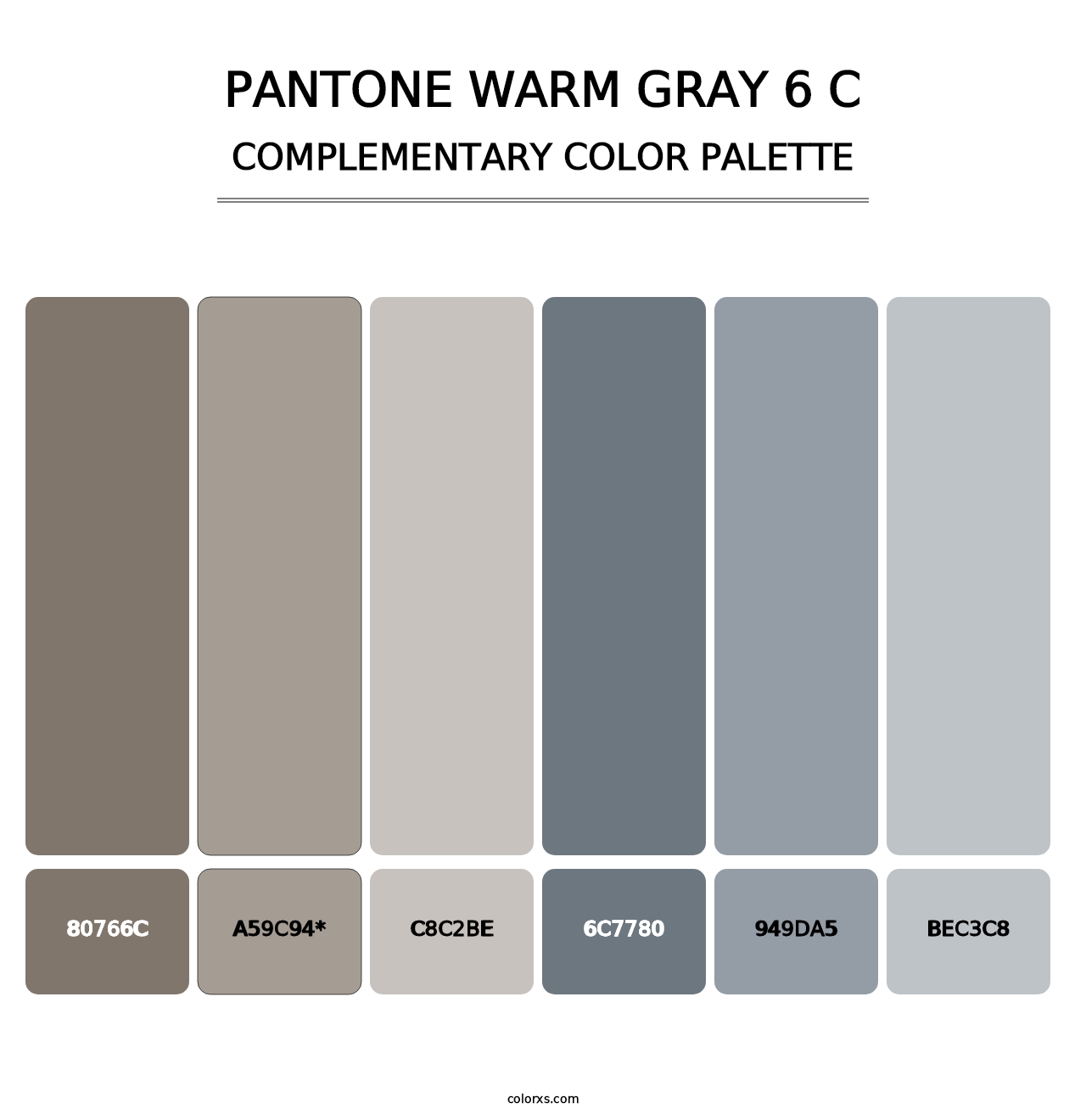 PANTONE Warm Gray 6 C - Complementary Color Palette