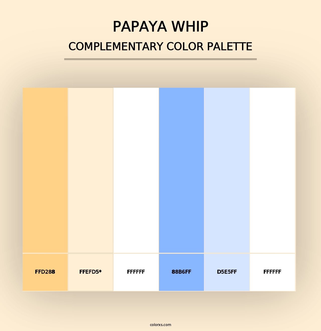 Papaya Whip - Complementary Color Palette