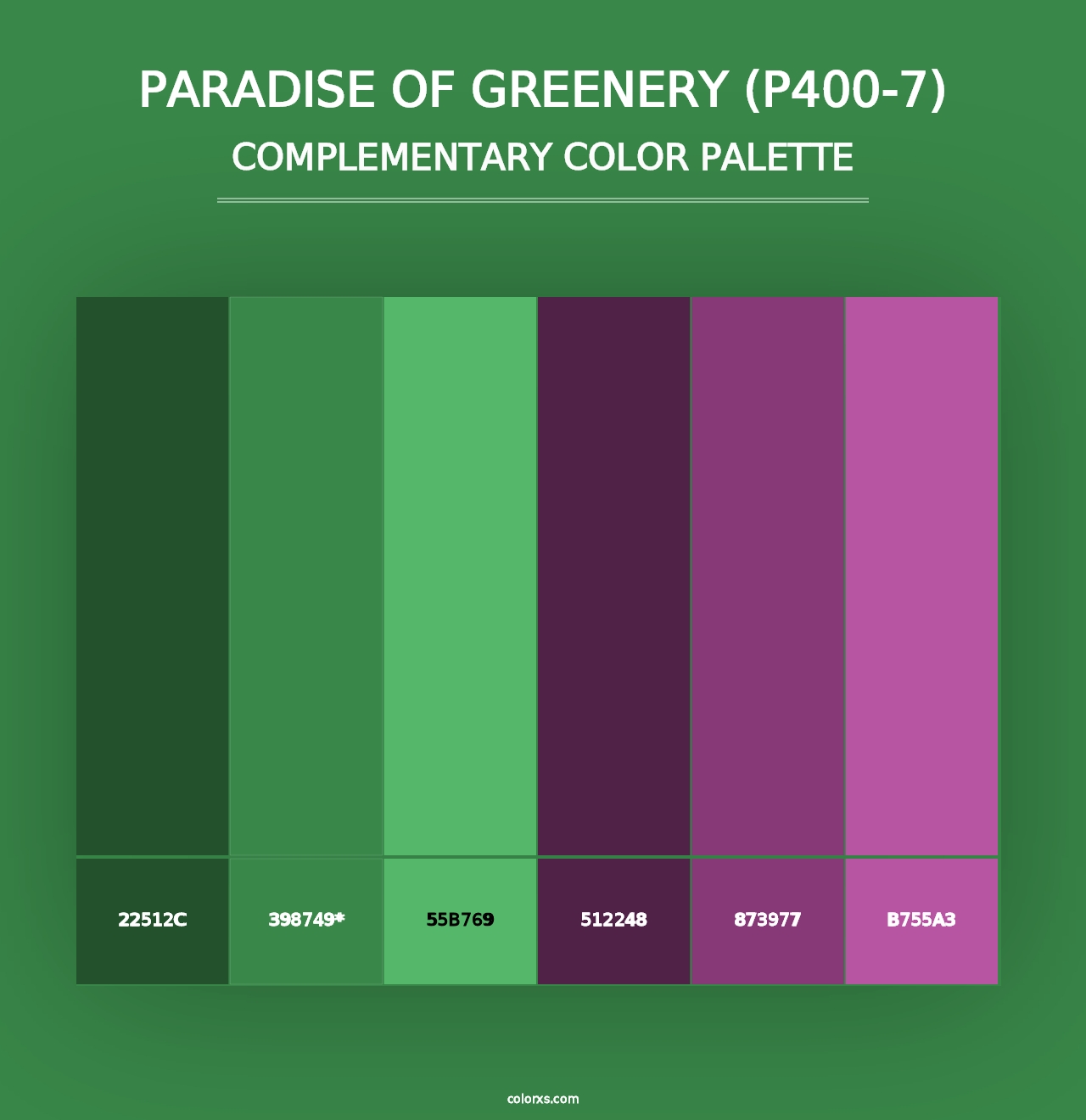 Paradise Of Greenery (P400-7) - Complementary Color Palette