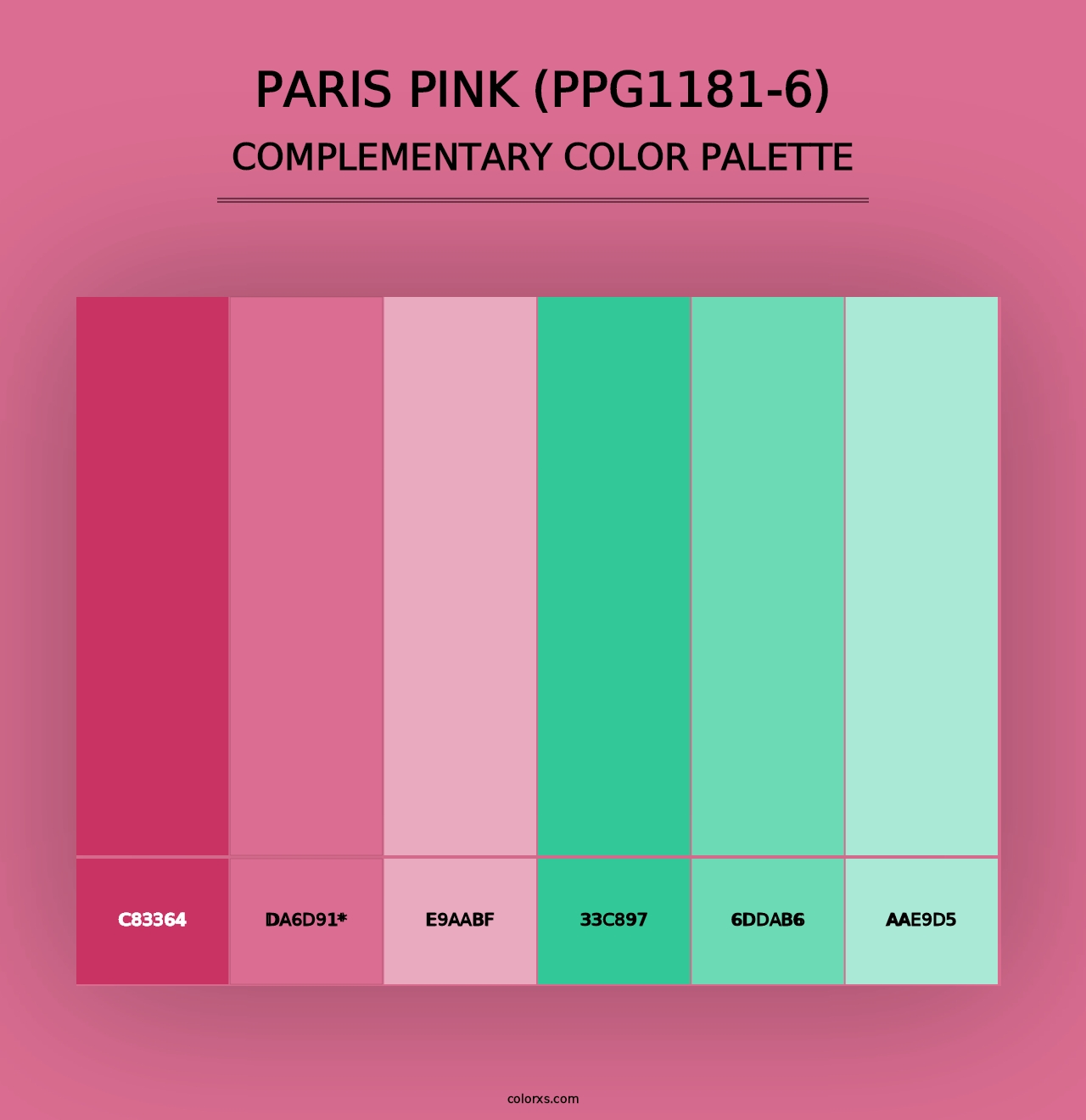 Paris Pink (PPG1181-6) - Complementary Color Palette