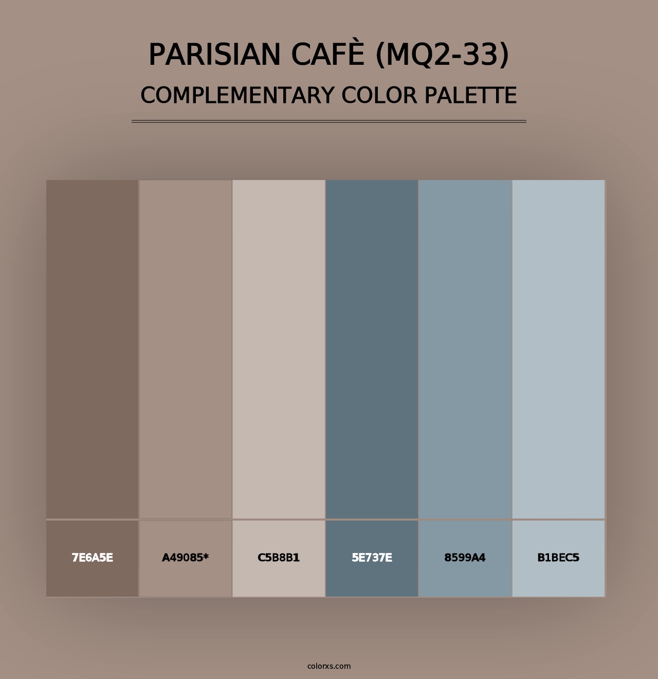 Parisian Cafè (MQ2-33) - Complementary Color Palette