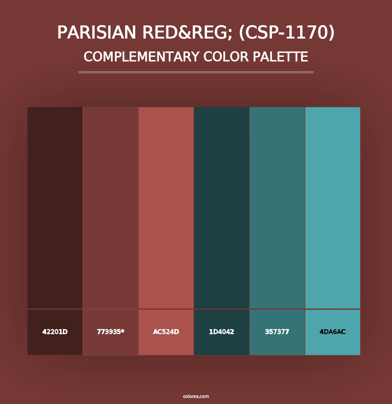 Parisian Red&reg; (CSP-1170) - Complementary Color Palette