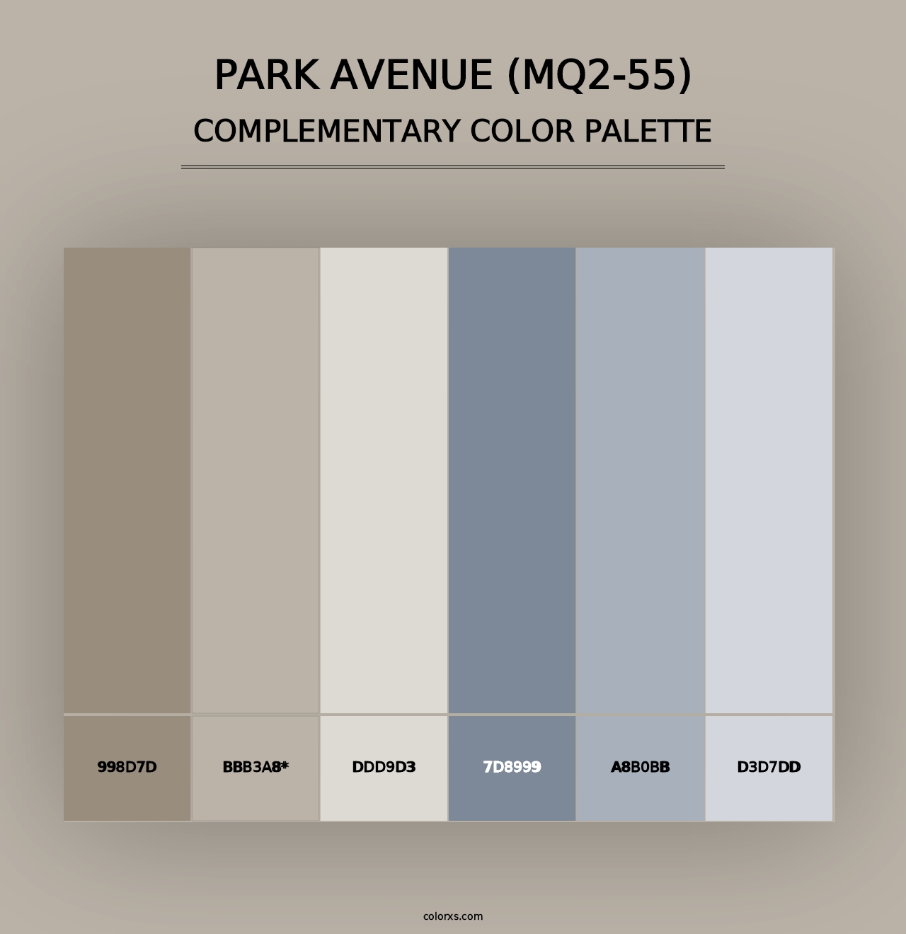 Park Avenue (MQ2-55) - Complementary Color Palette