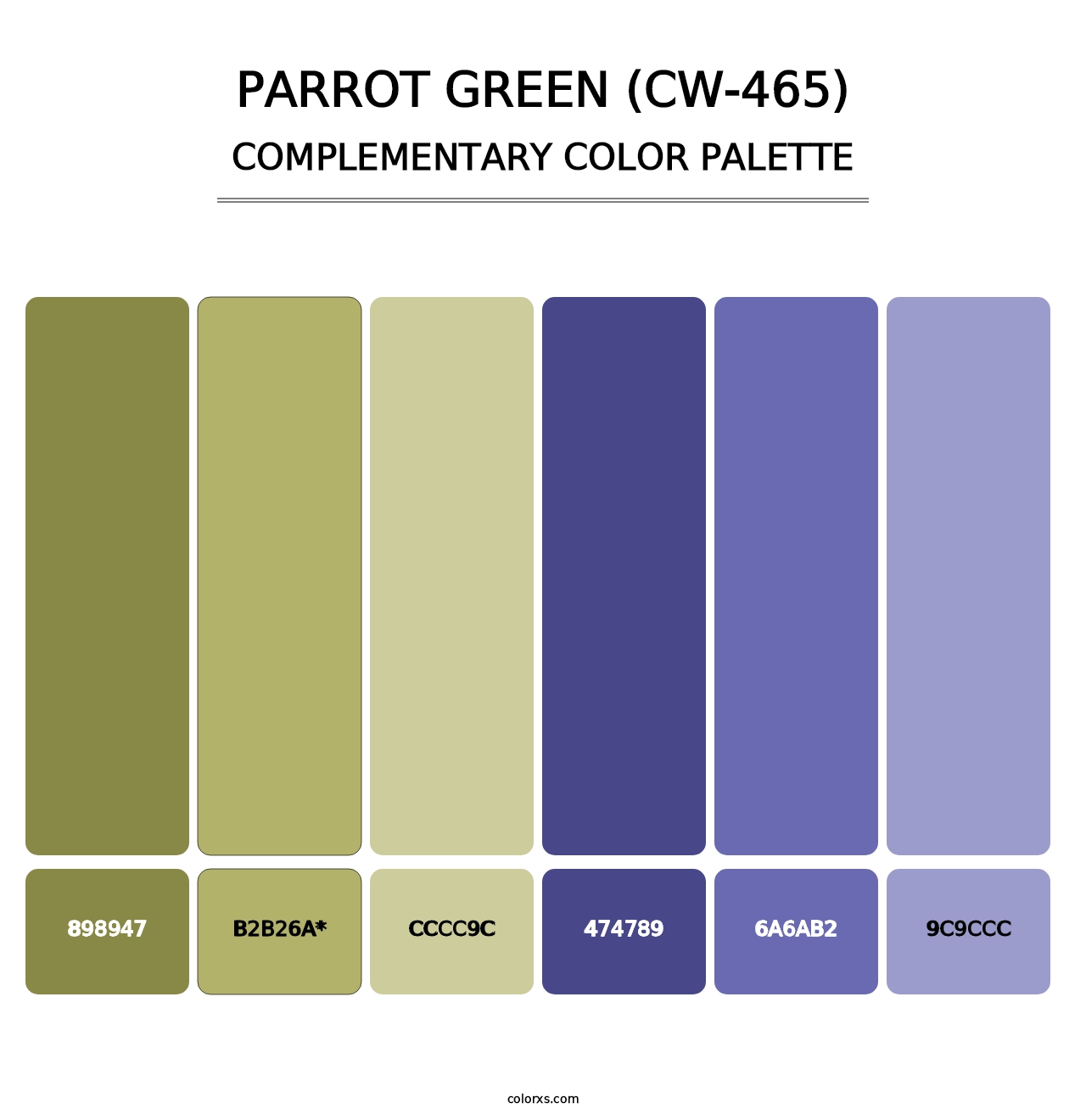 Parrot Green (CW-465) - Complementary Color Palette