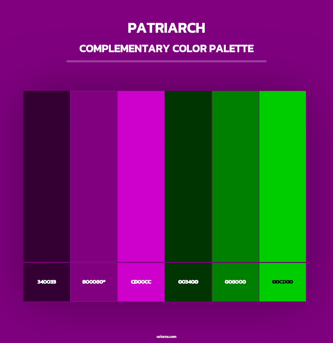 Patriarch - Complementary Color Palette