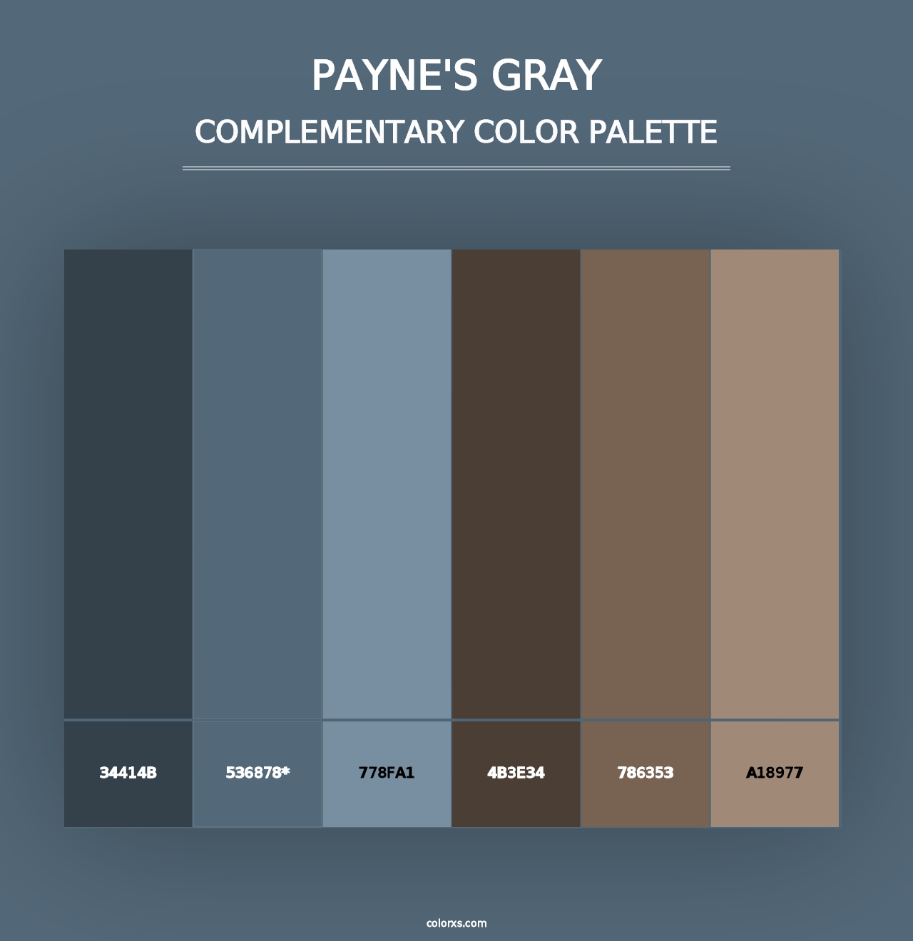 Payne's Gray - Complementary Color Palette