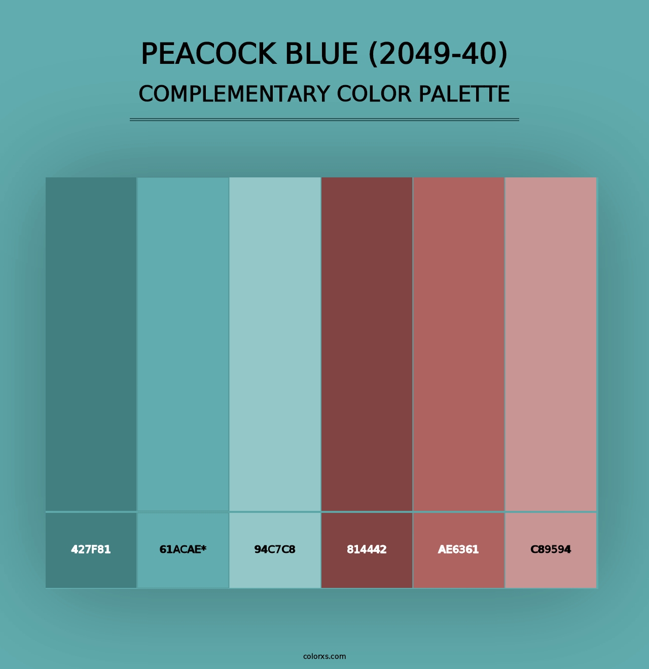 Peacock Blue (2049-40) - Complementary Color Palette