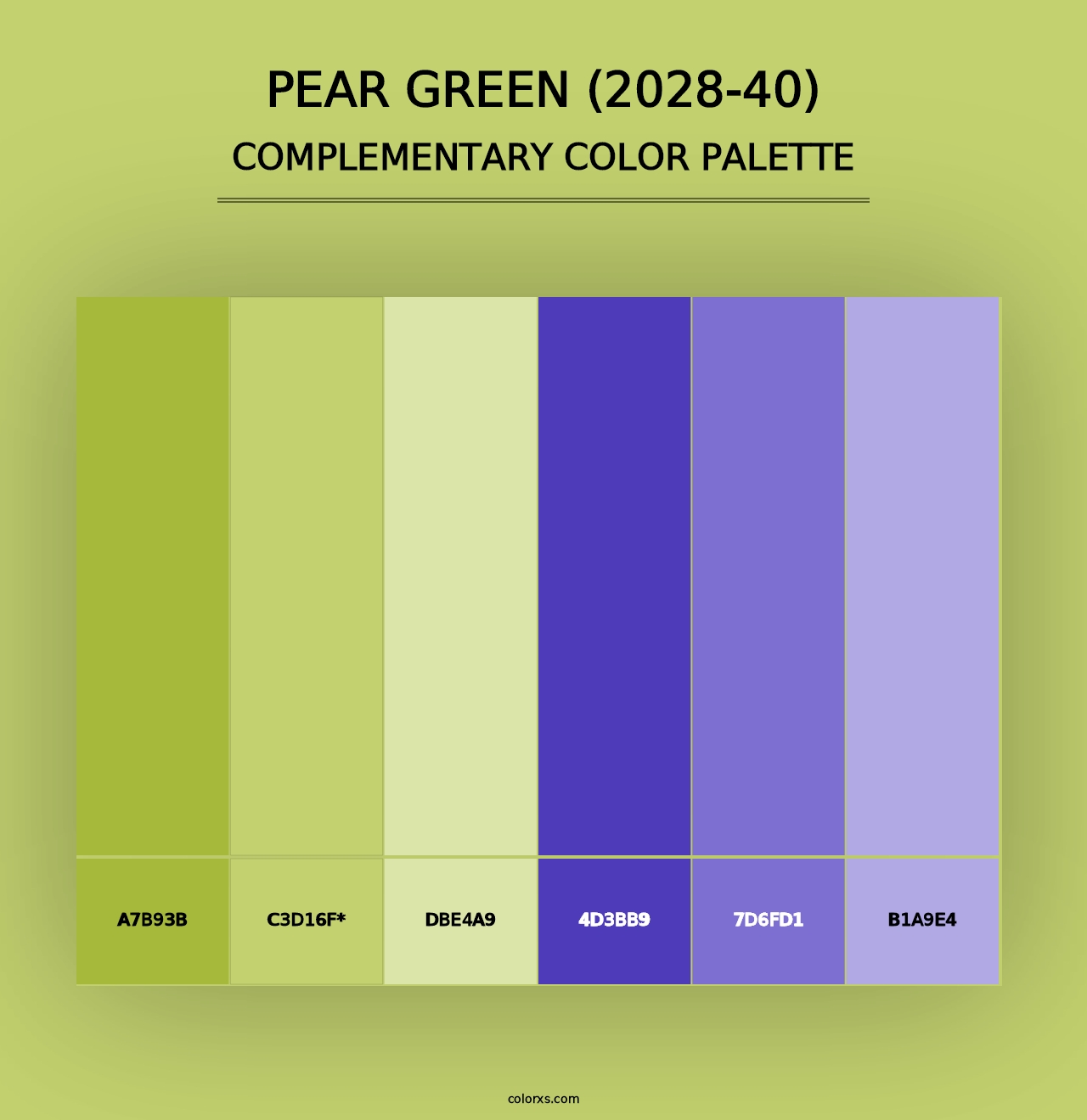 Pear Green (2028-40) - Complementary Color Palette