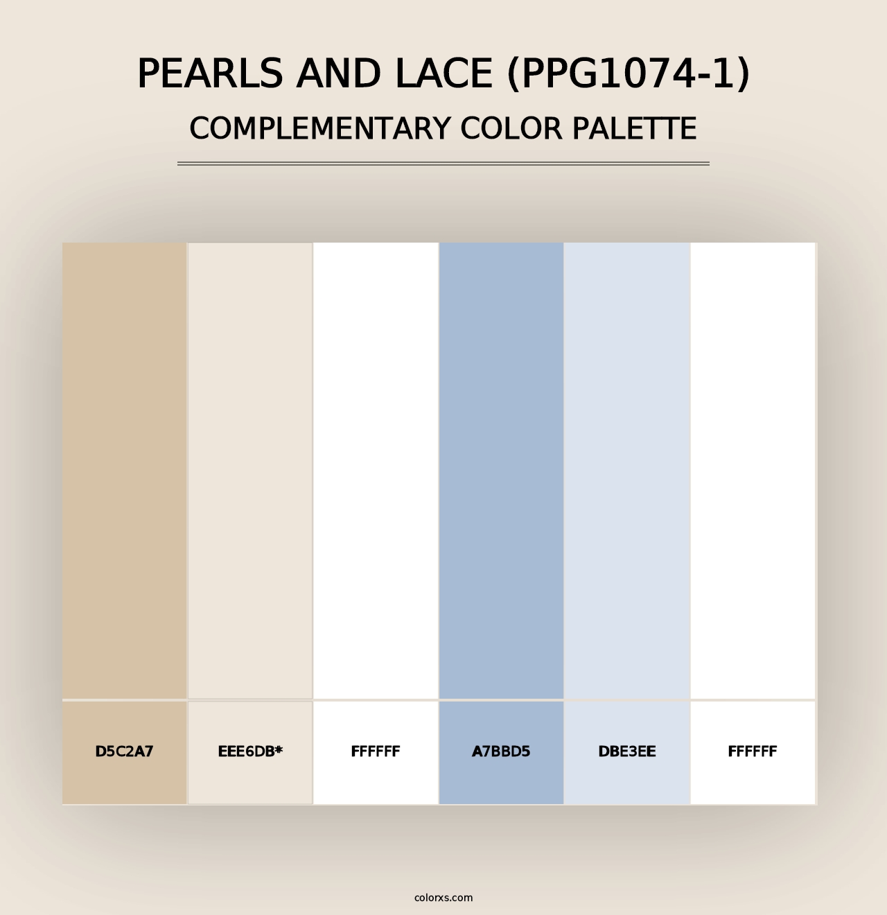 Pearls And Lace (PPG1074-1) - Complementary Color Palette