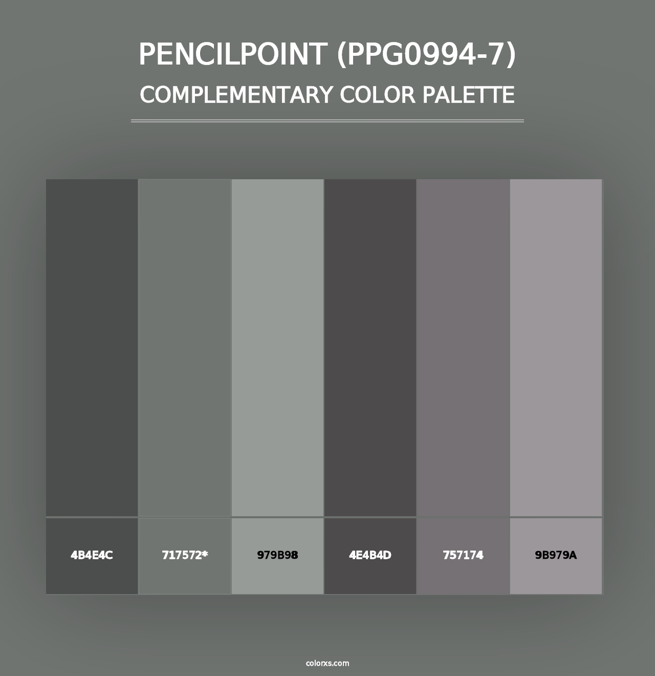 Pencilpoint (PPG0994-7) - Complementary Color Palette