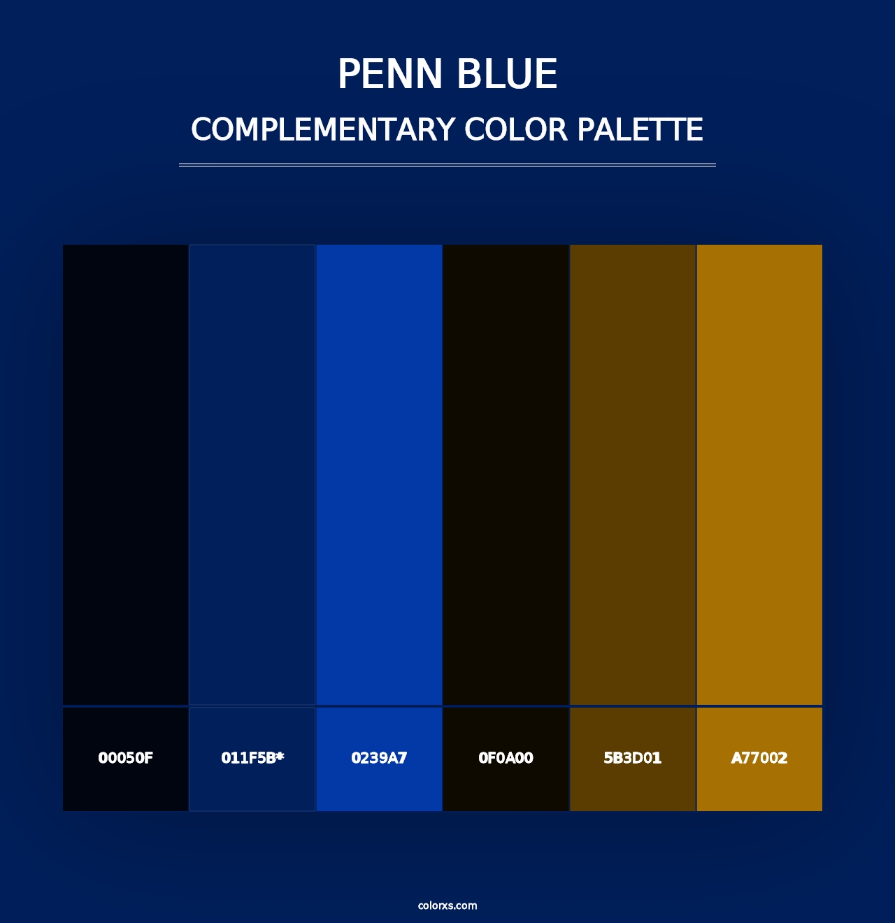 Penn Blue - Complementary Color Palette