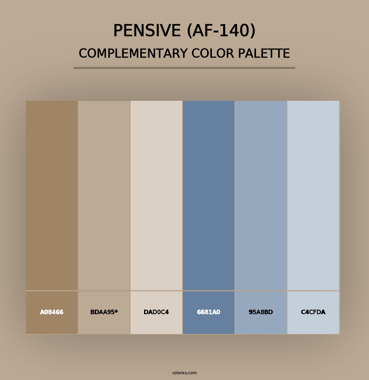 Pensive (AF-140) - Complementary Color Palette