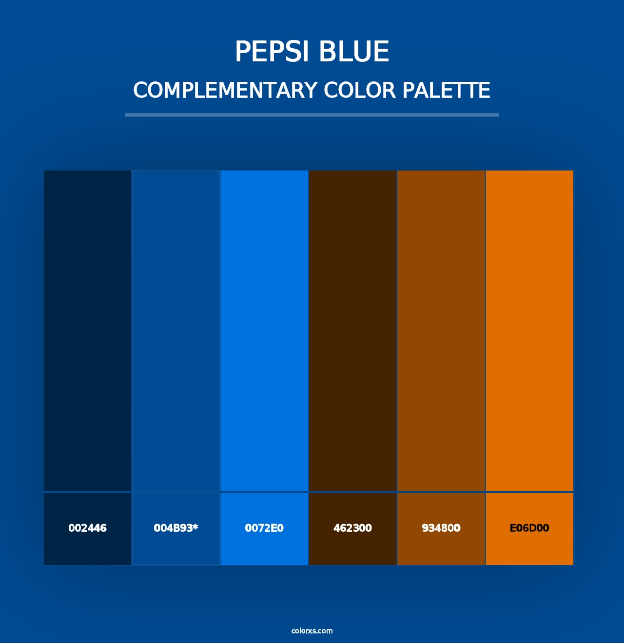 Pepsi Blue - Complementary Color Palette