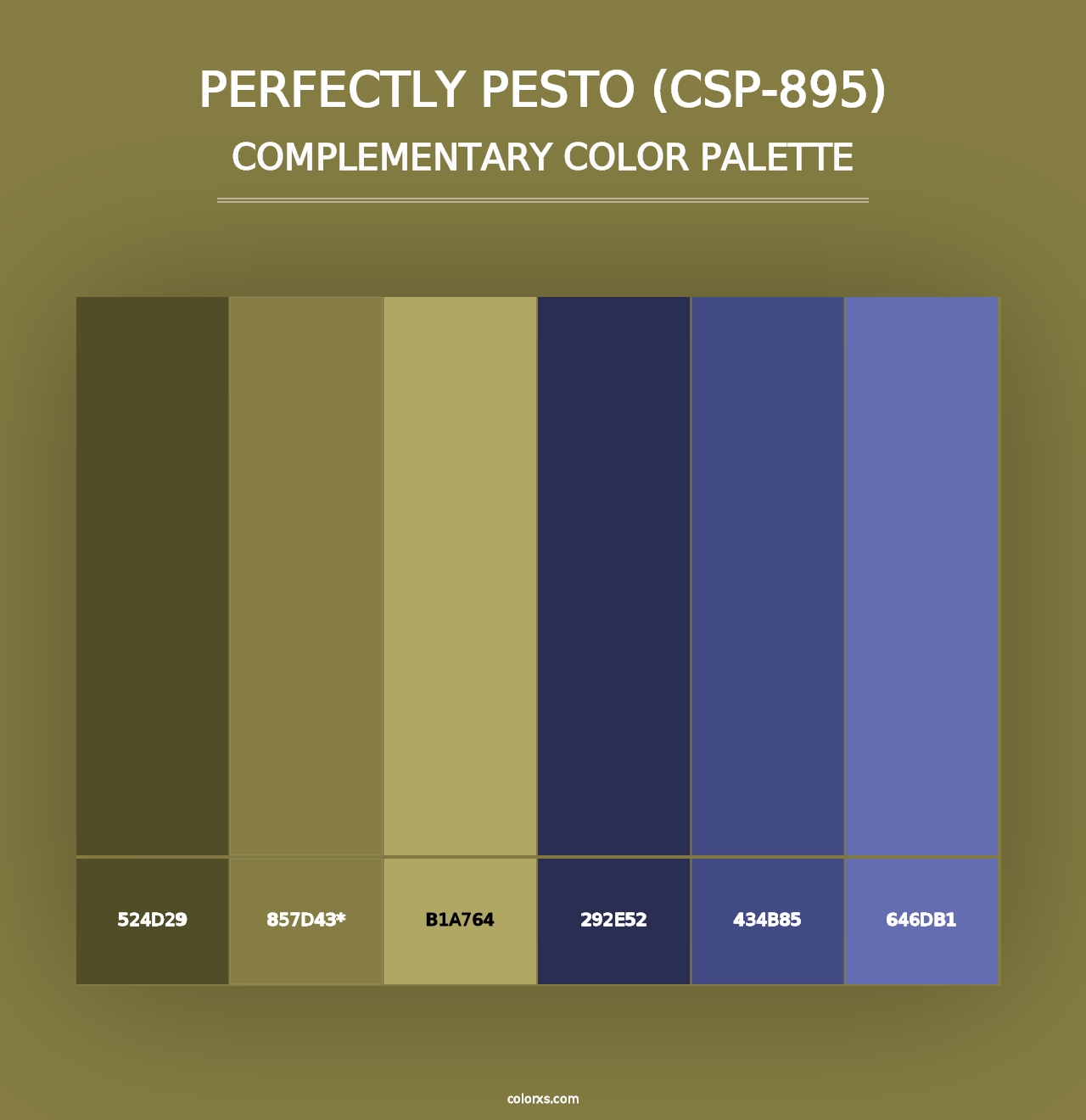 Perfectly Pesto (CSP-895) - Complementary Color Palette