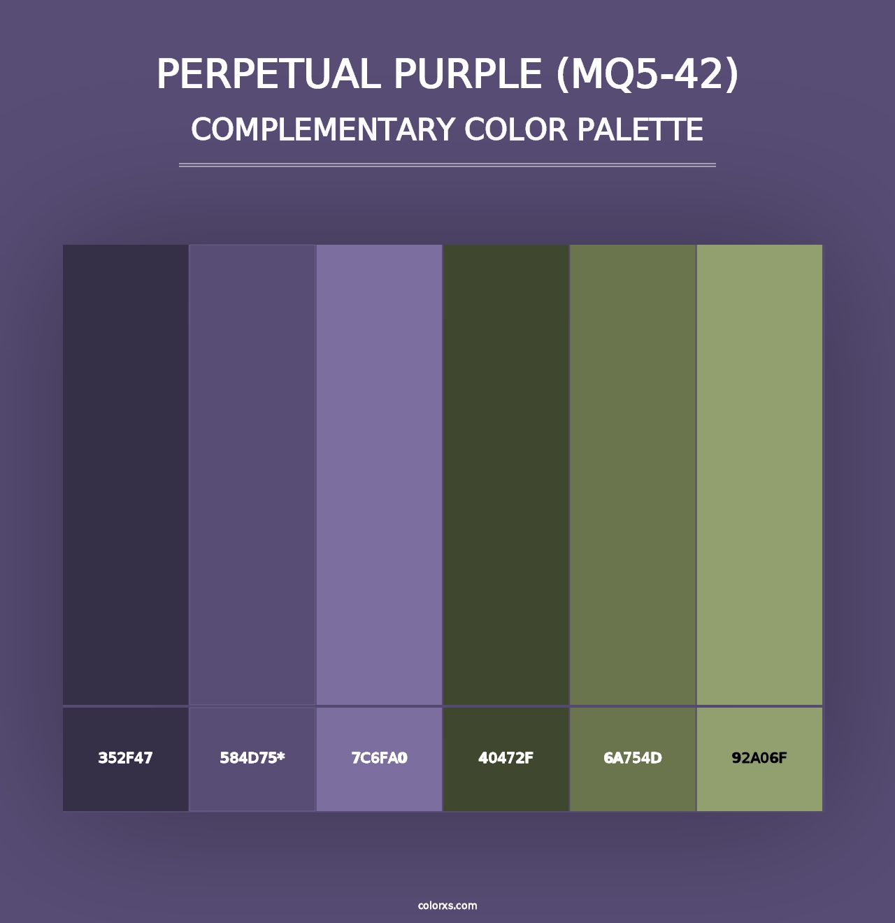 Perpetual Purple (MQ5-42) - Complementary Color Palette