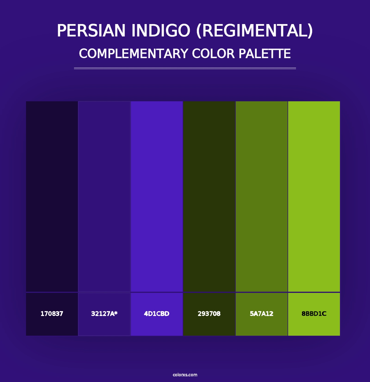 Persian Indigo (Regimental) - Complementary Color Palette