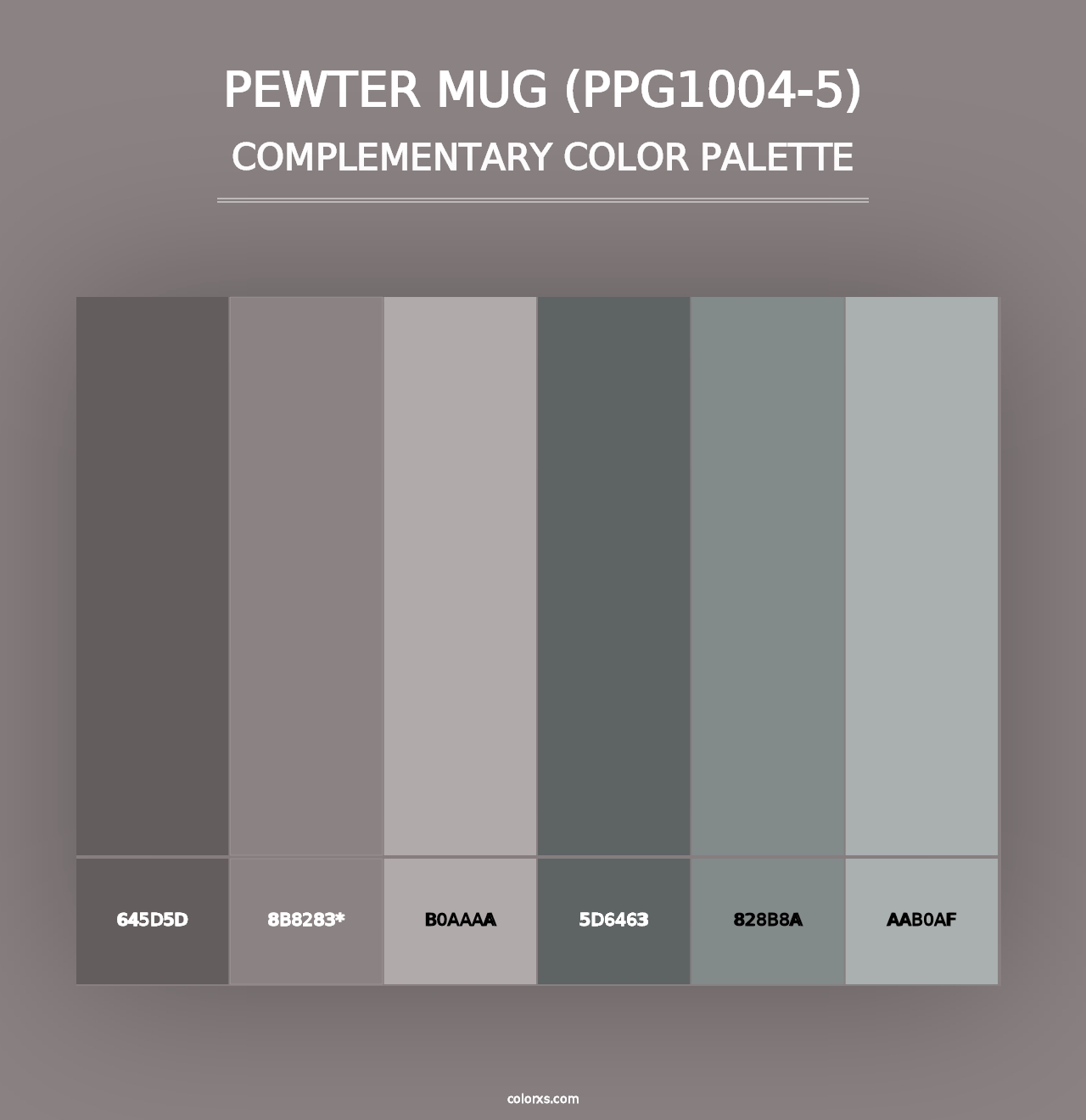 Pewter Mug (PPG1004-5) - Complementary Color Palette