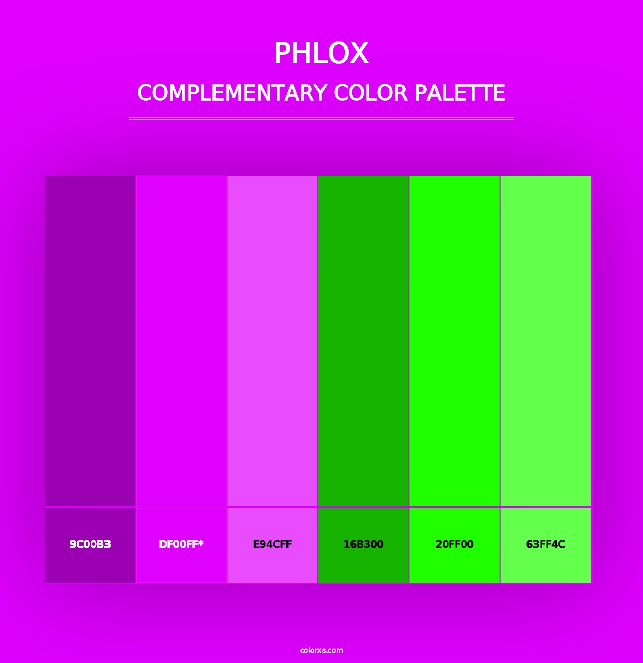 Phlox - Complementary Color Palette