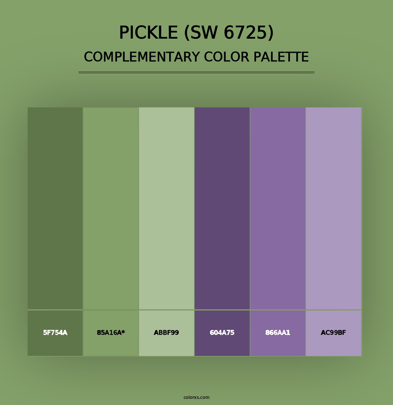 Pickle (SW 6725) - Complementary Color Palette