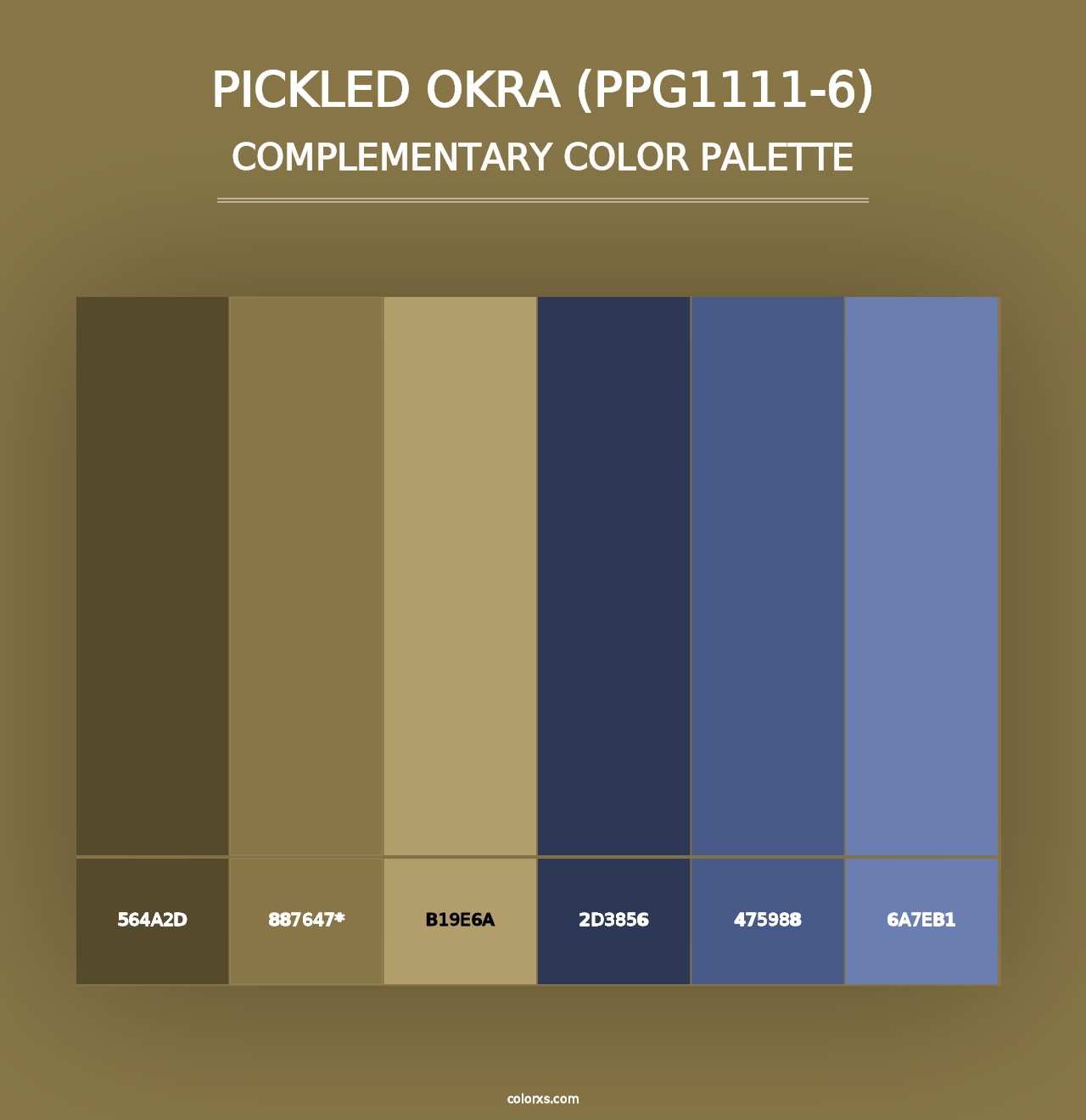 Pickled Okra (PPG1111-6) - Complementary Color Palette