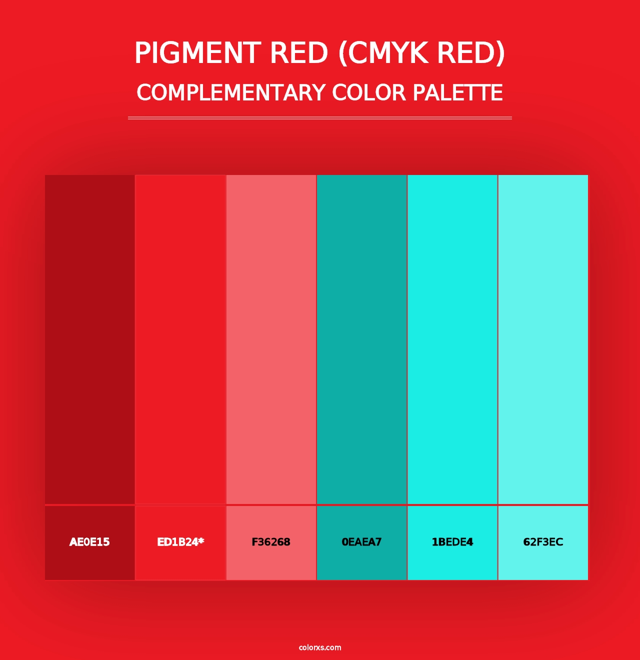 Pigment Red (CMYK Red) - Complementary Color Palette