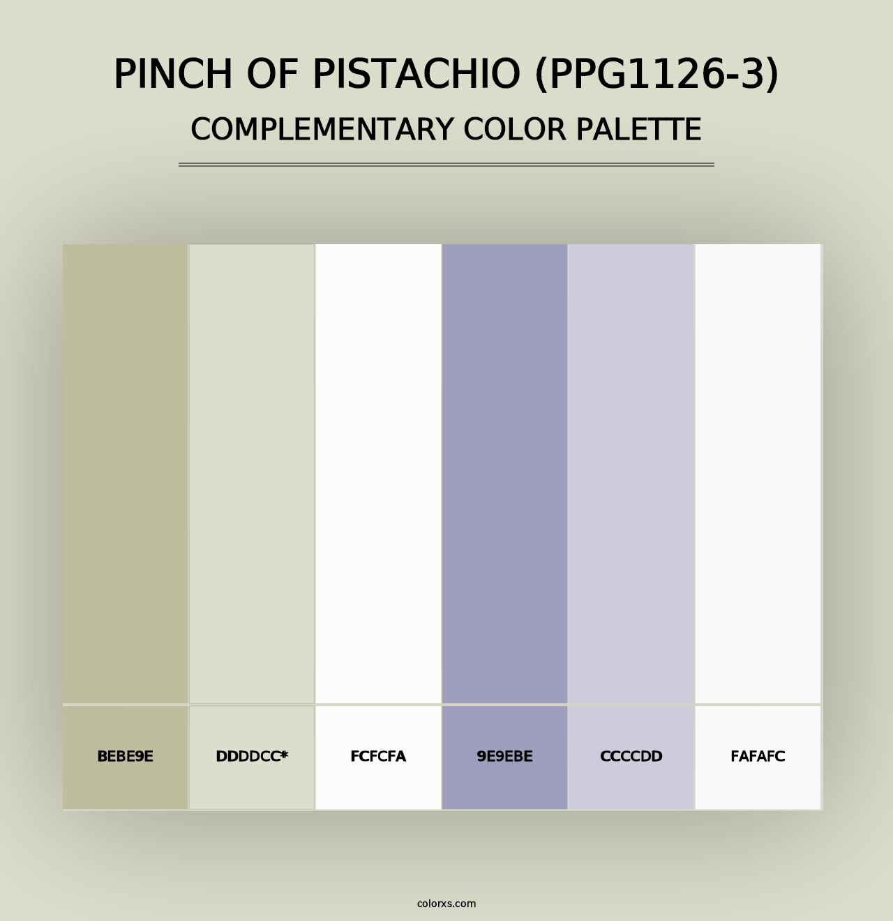 Pinch Of Pistachio (PPG1126-3) - Complementary Color Palette