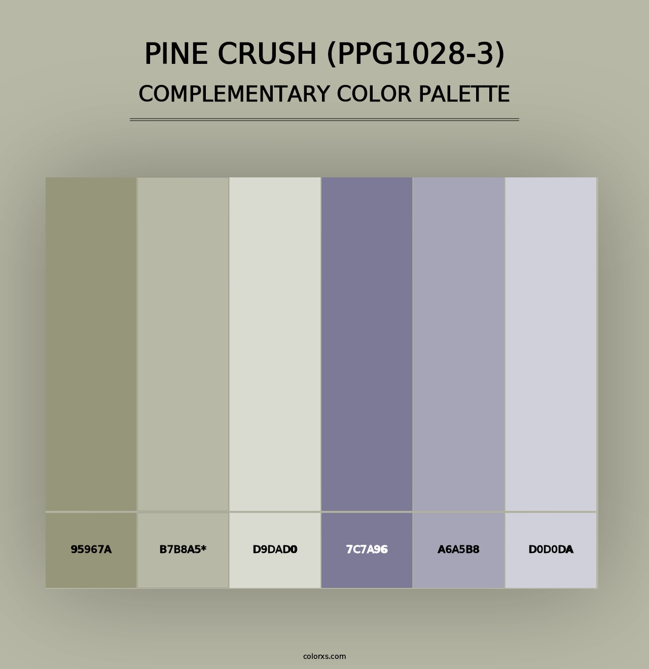 Pine Crush (PPG1028-3) - Complementary Color Palette