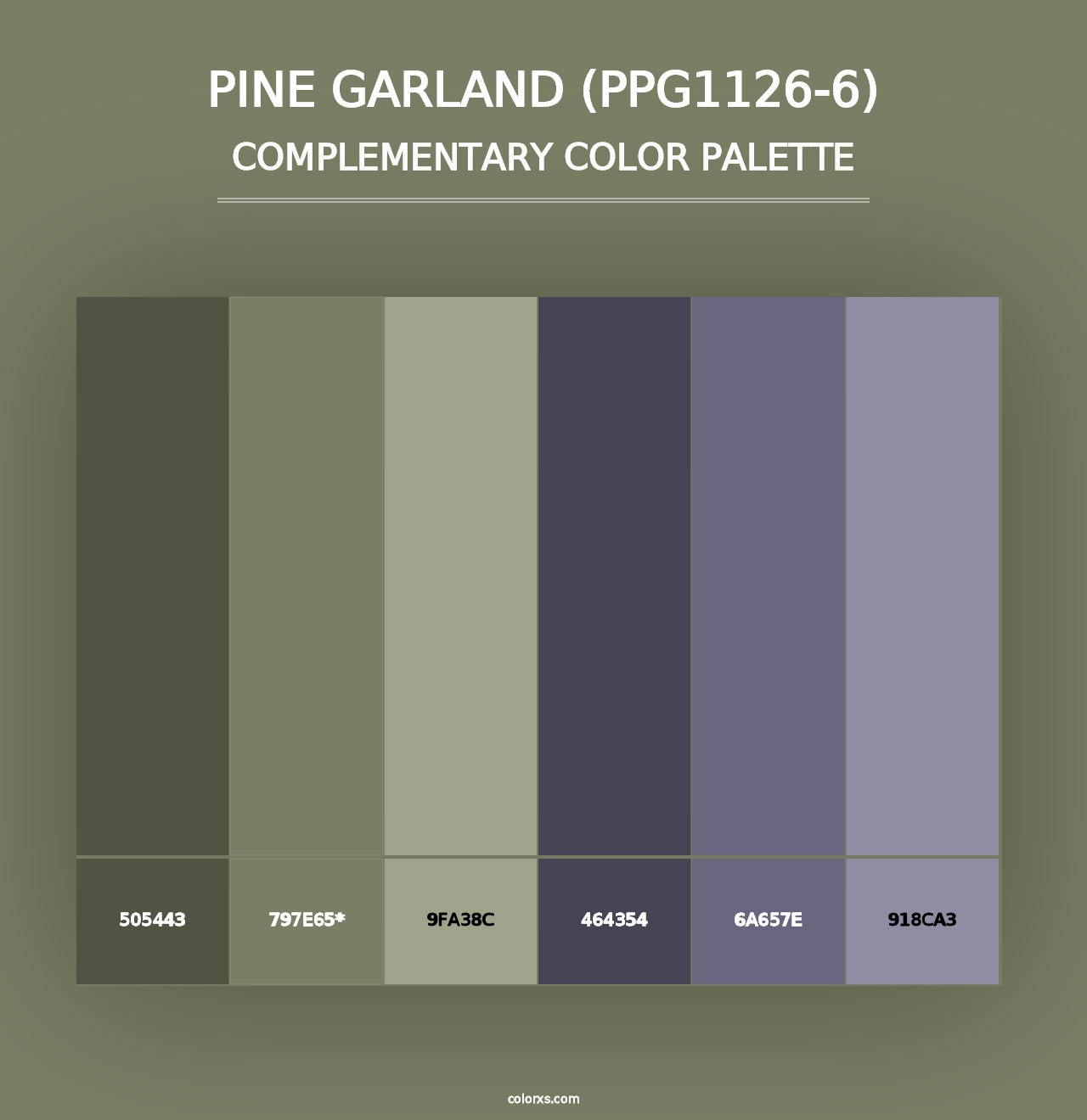 Pine Garland (PPG1126-6) - Complementary Color Palette