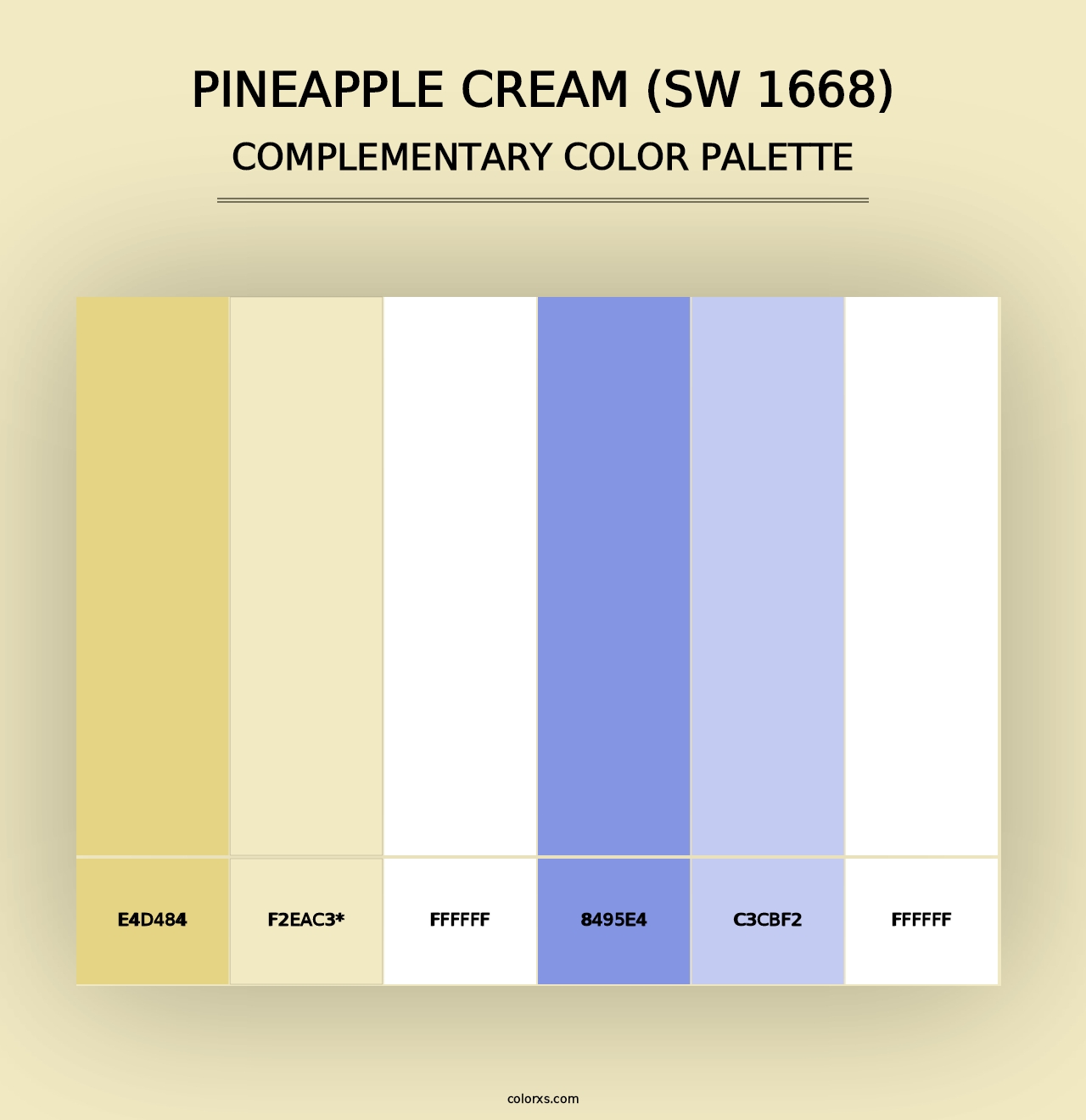 Pineapple Cream (SW 1668) - Complementary Color Palette