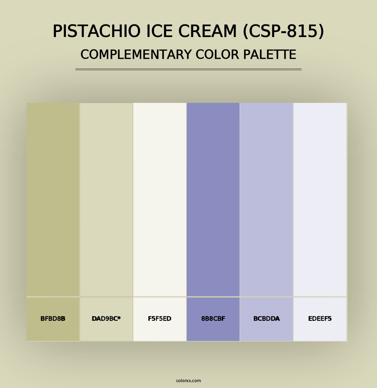 Pistachio Ice Cream (CSP-815) - Complementary Color Palette