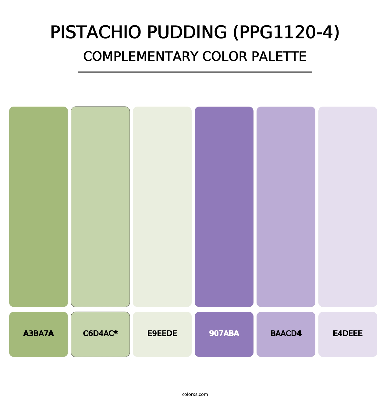 Pistachio Pudding (PPG1120-4) - Complementary Color Palette