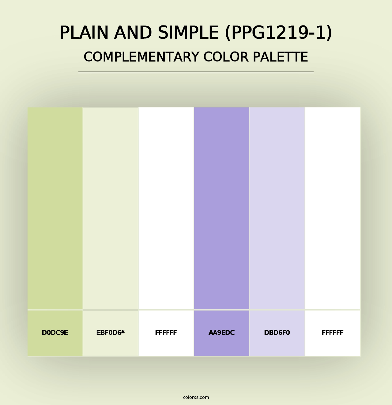 Plain And Simple (PPG1219-1) - Complementary Color Palette