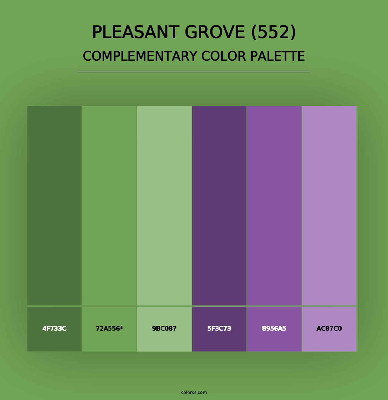 Pleasant Grove (552) - Complementary Color Palette