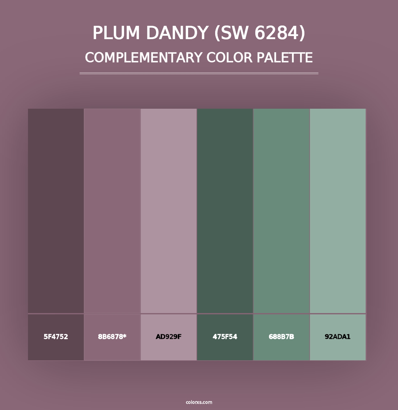 Plum Dandy (SW 6284) - Complementary Color Palette