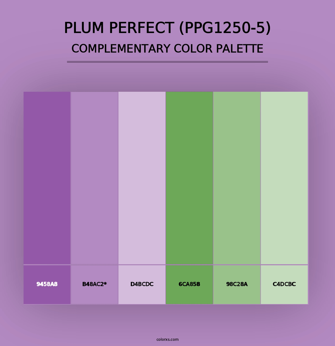 Plum Perfect (PPG1250-5) - Complementary Color Palette