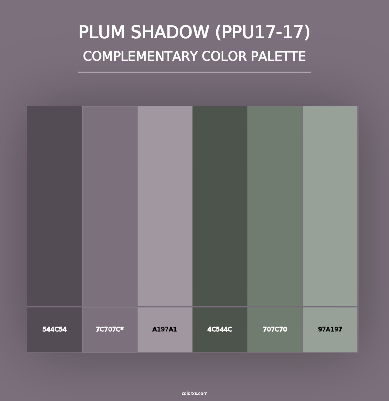 Plum Shadow (PPU17-17) - Complementary Color Palette