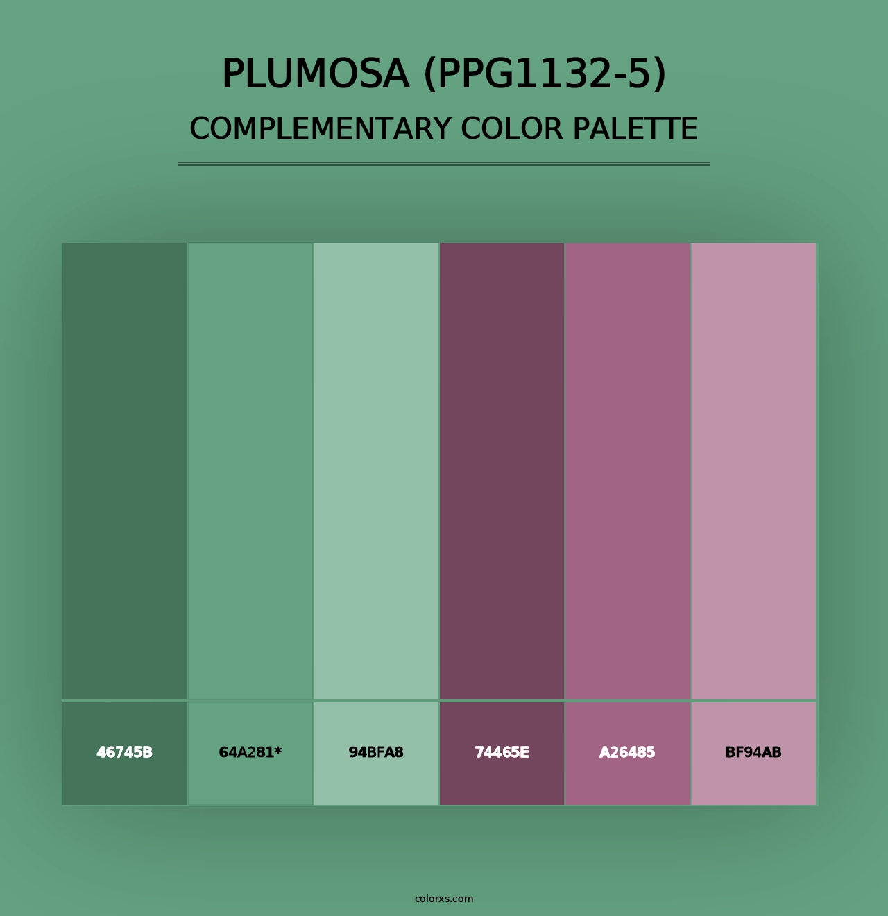 Plumosa (PPG1132-5) - Complementary Color Palette