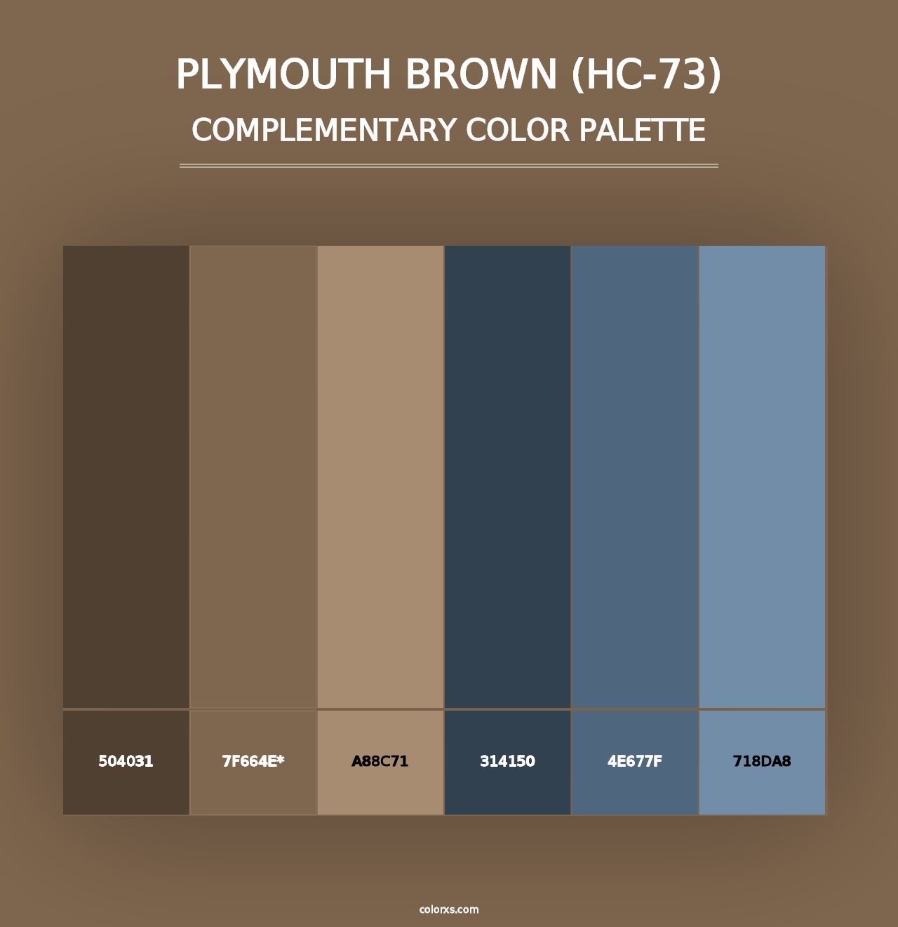 Plymouth Brown (HC-73) - Complementary Color Palette