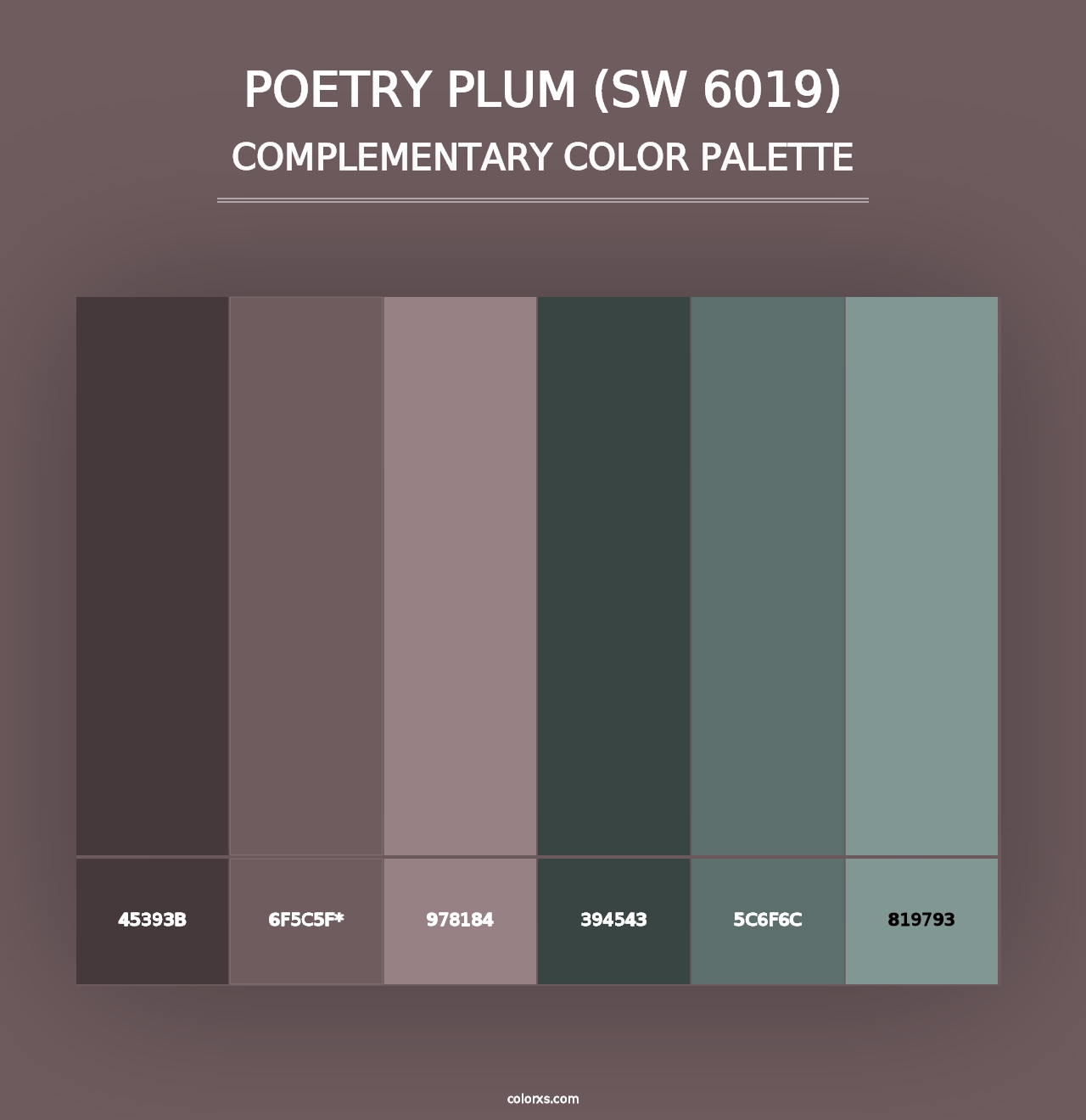 Poetry Plum (SW 6019) - Complementary Color Palette