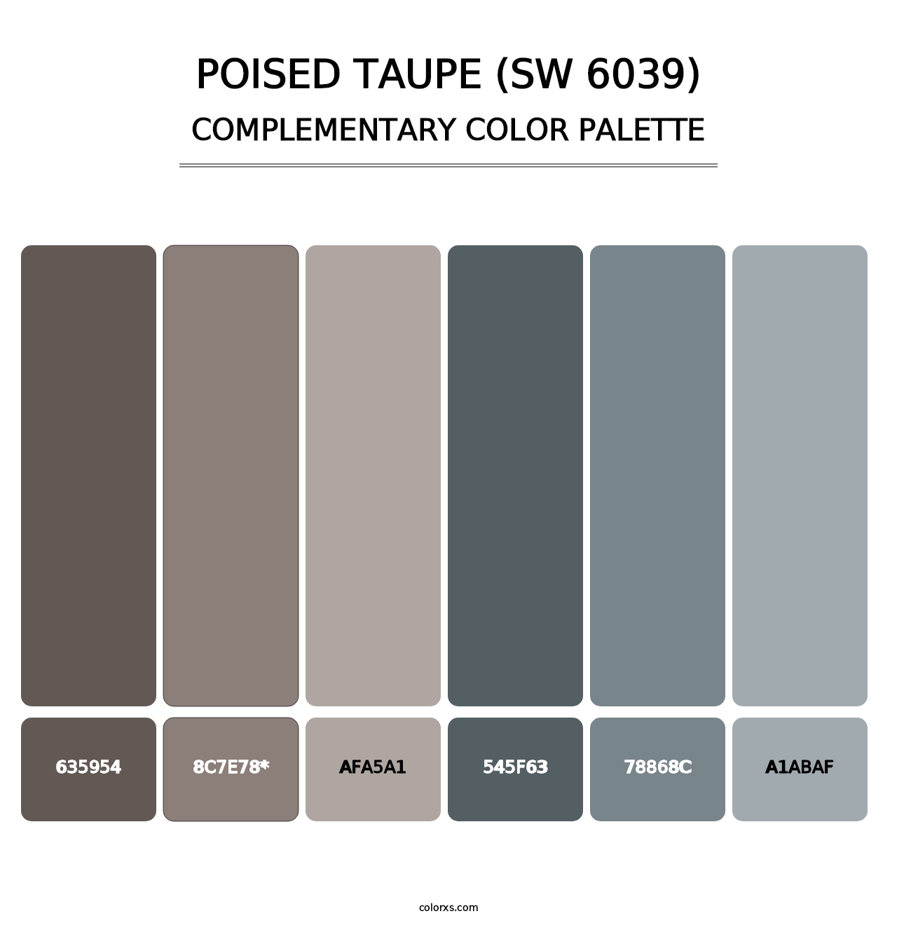 Poised Taupe (SW 6039) - Complementary Color Palette