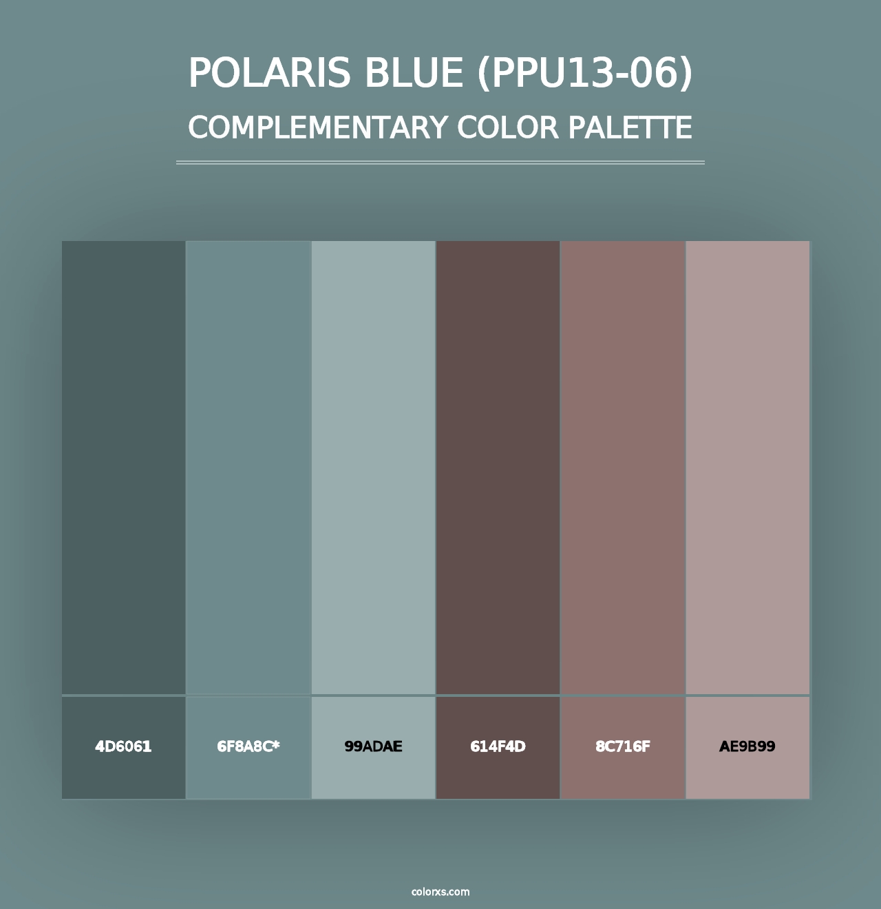 Polaris Blue (PPU13-06) - Complementary Color Palette