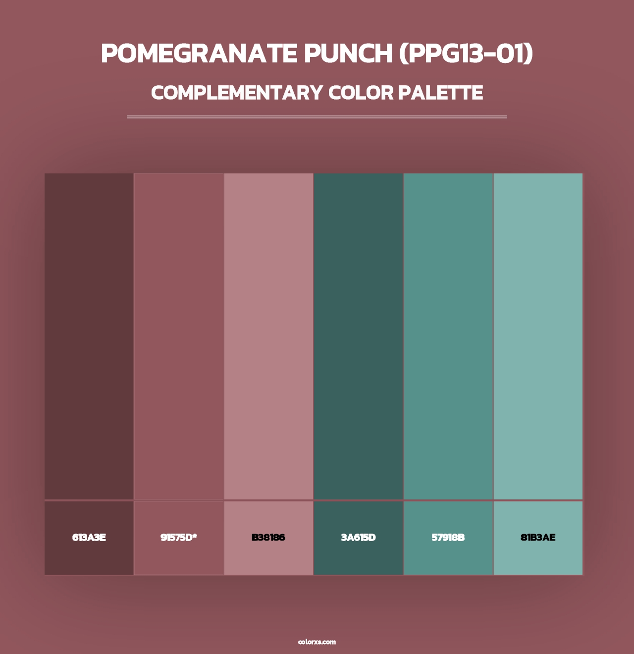 Pomegranate Punch (PPG13-01) - Complementary Color Palette