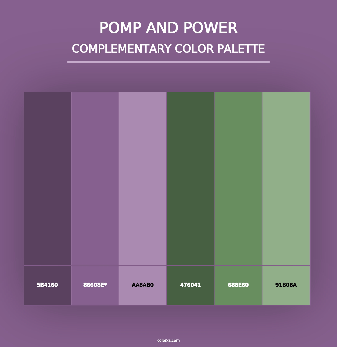 Pomp and Power - Complementary Color Palette